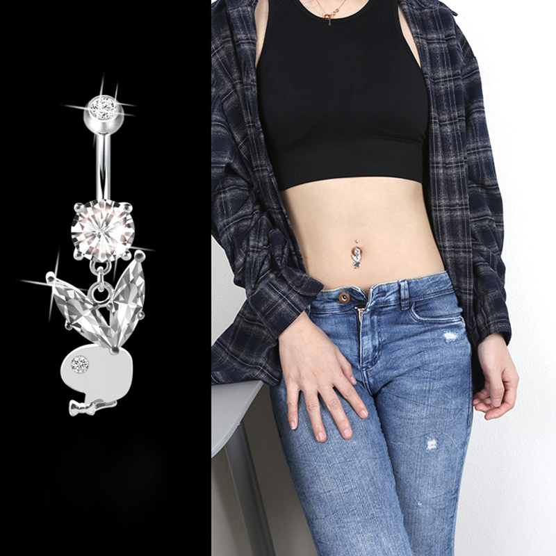 Body Jewelry Hypoallergenic - Hypoallergeen 925 Sterling Zilver Konijn Navel