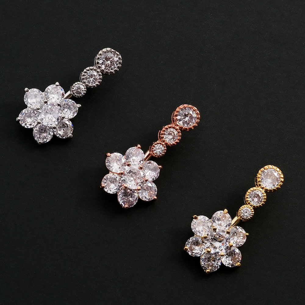 Body Jewelry Urban - Roestvrijstalen buikring, asymmetrisch geometrisch bloemblaadje, hypoallergeen,