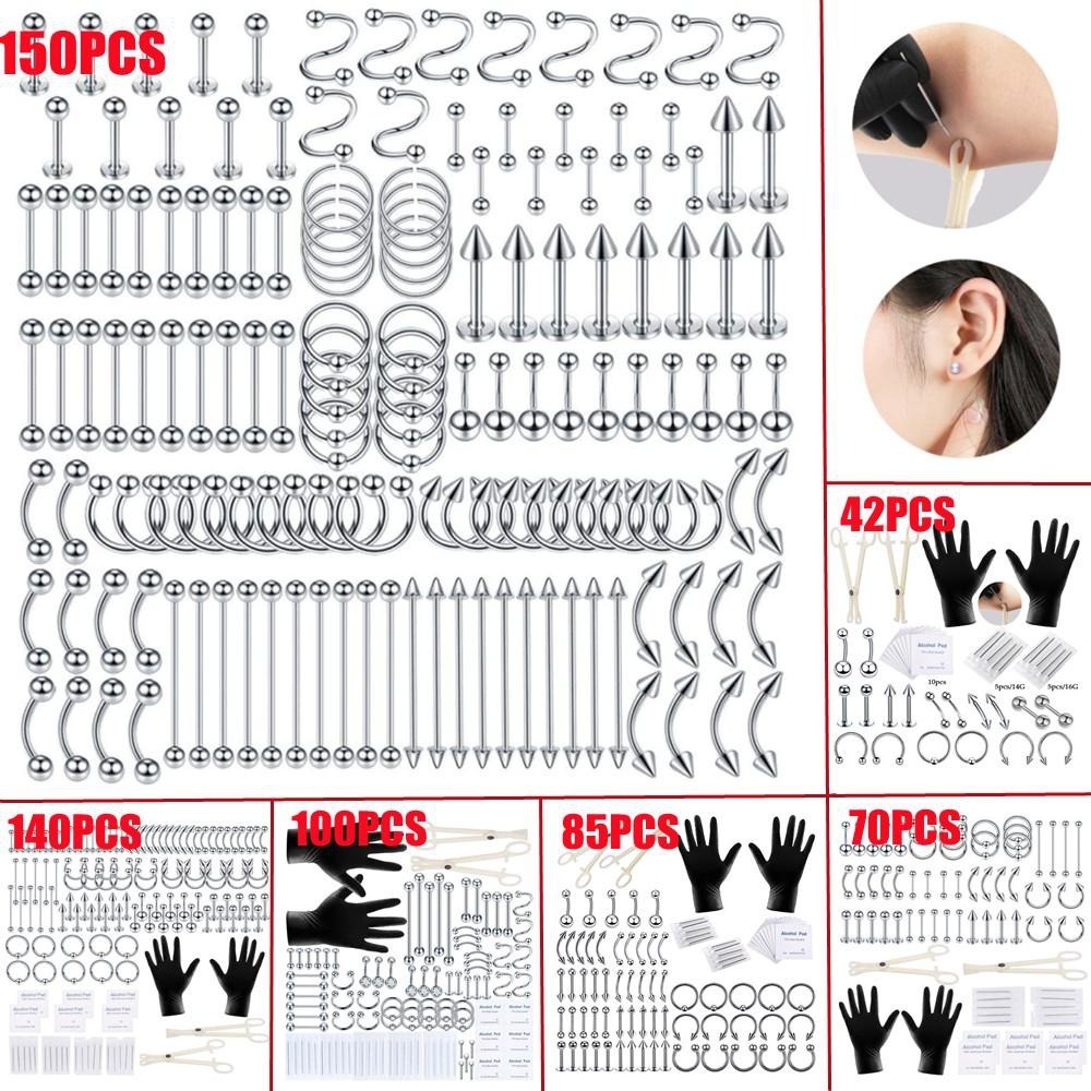 Body Jewelry Piercing - 150/140/85/70/42-delige body piercing kit, sieraden gereedschapset