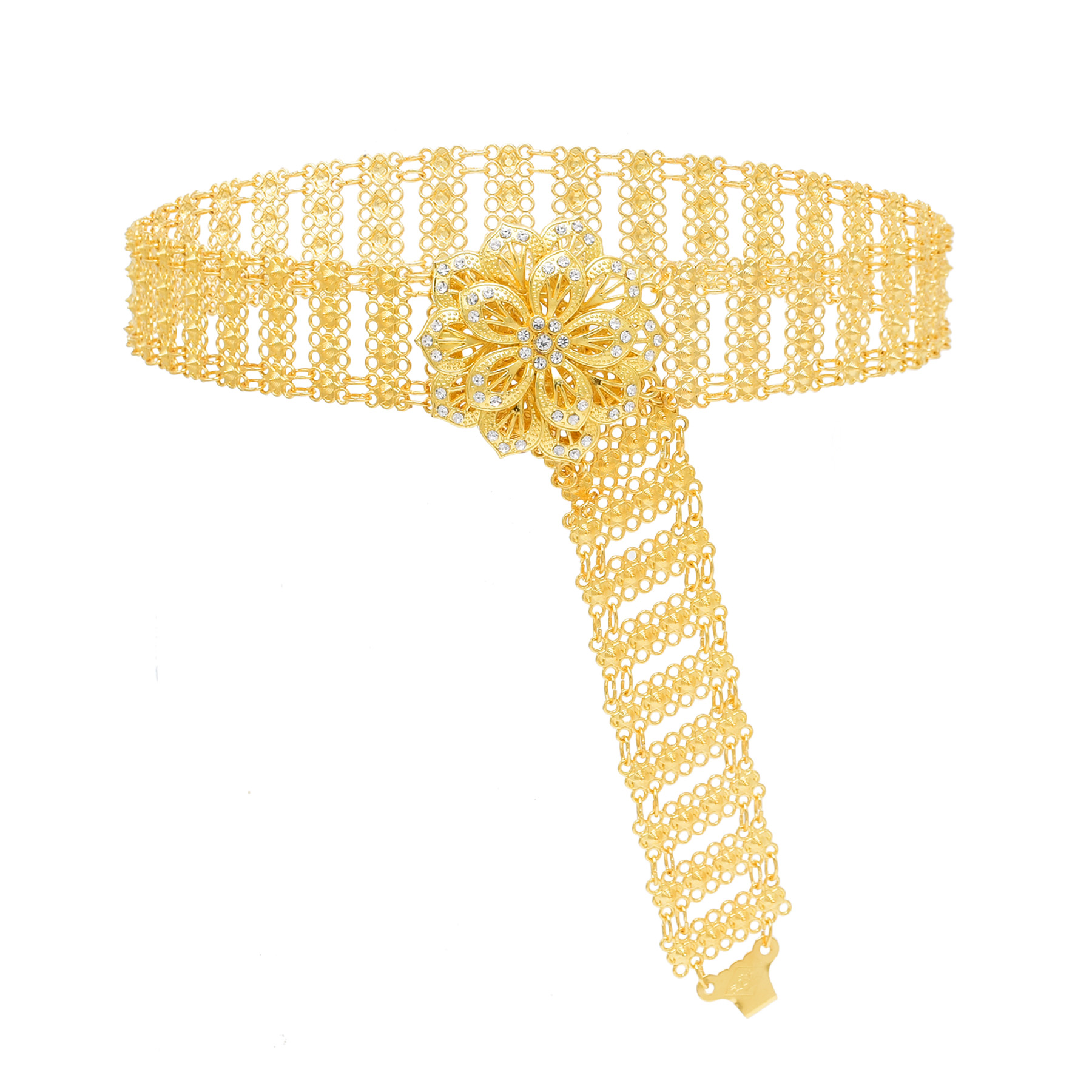 Body Jewelry Indian - Gouden Metalen Grote 3D Bloem Charms