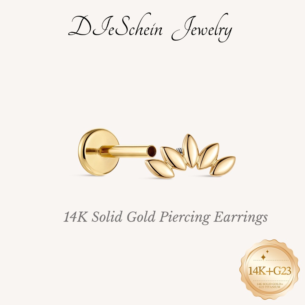 Body Jewelry Hypoallergenic - DIeSchein 14K massief gouden oorbel, echt