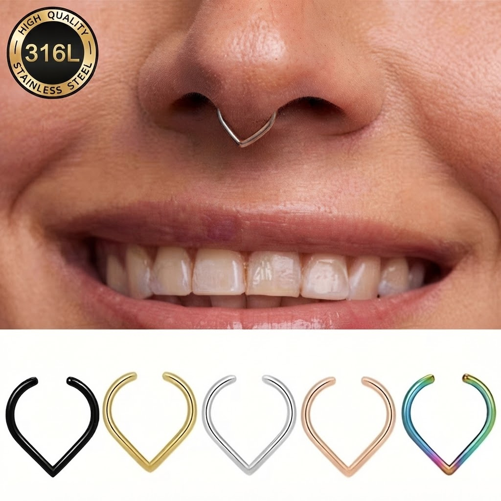 Body Jewelry And Earrings - 5-delige set nepneusringen van roestvrij staal,