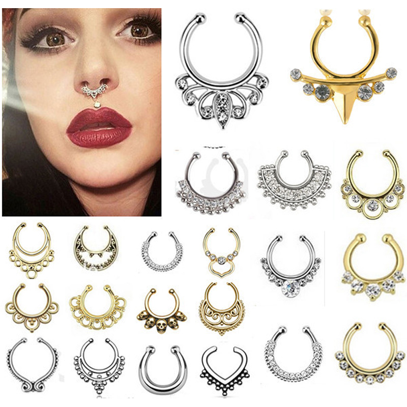 Body Jewelry Indian - Indian Crystal Snag In De Neus