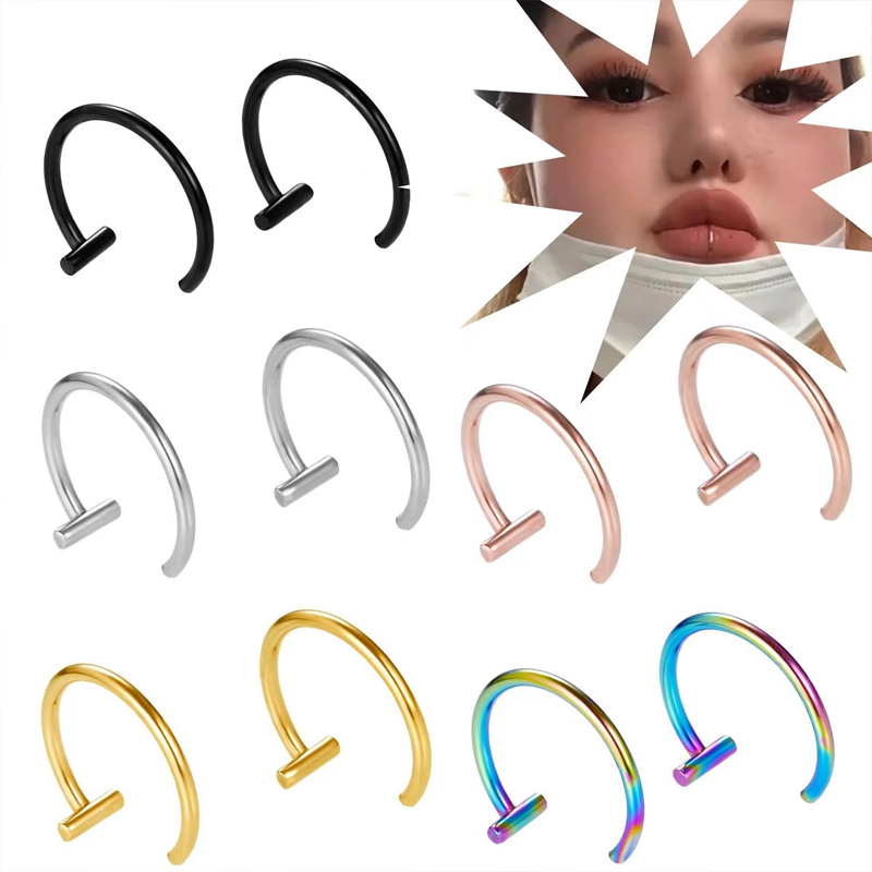 Body Jewelry And Earrings - 18G Chirurgisch staal lip ring half