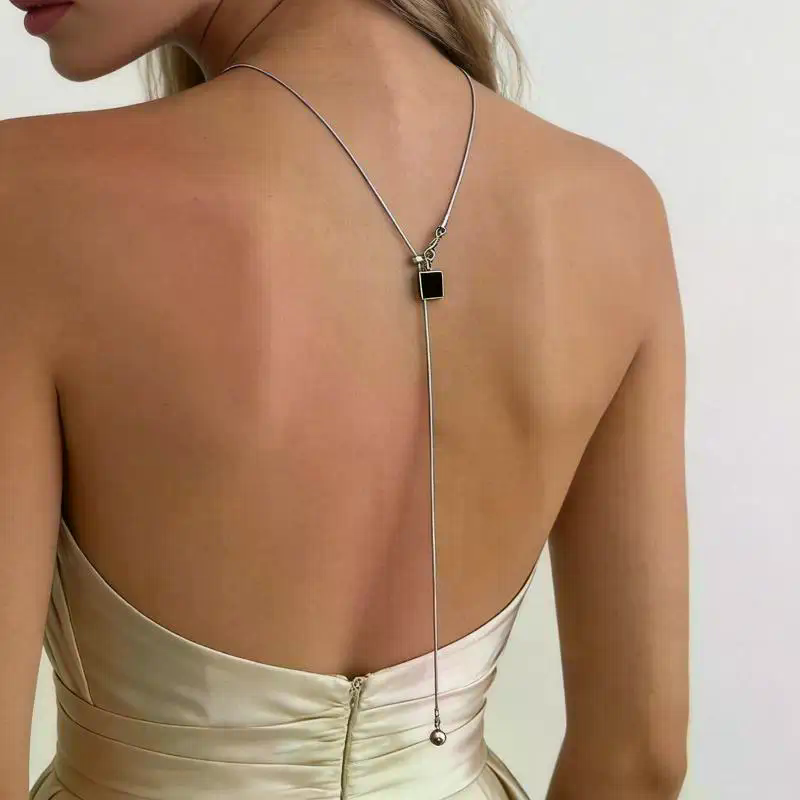 Body Jewelry For Backless Dress - Glinsterende parel rugketting voor vrouwen, lange