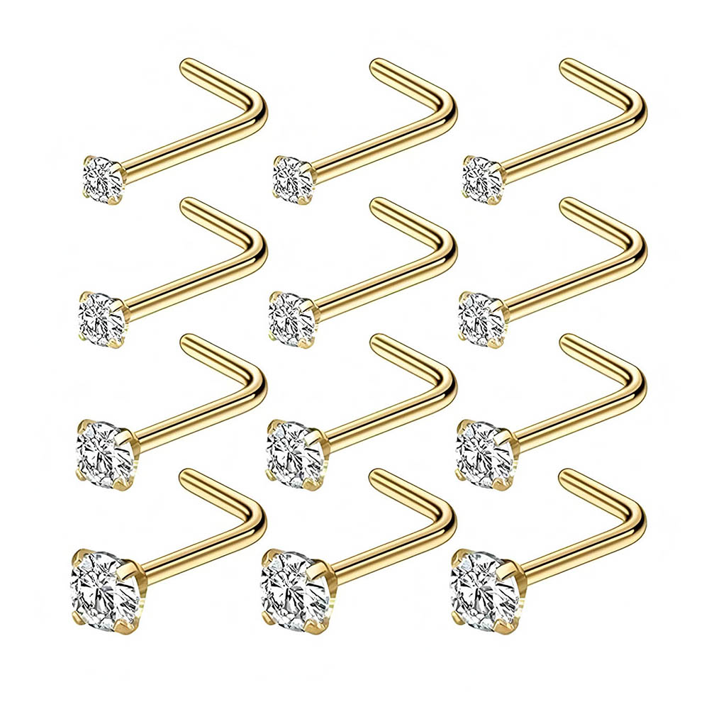Body Jewelry Hypoallergenic - 12-delige volledige set 316L hypoallergene L-vorm