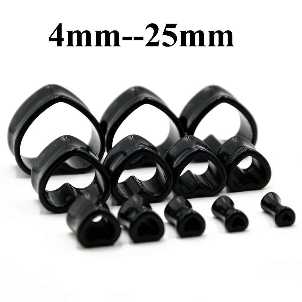 Acryl liefde zwart wit hartvor - Body Jewelry Gauges recensie en prijs