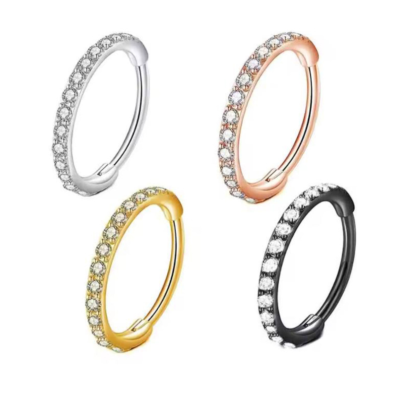 16G Clear CZ Neusring Hoop 316 - Body Jewelry And Earrings recensie en prijs