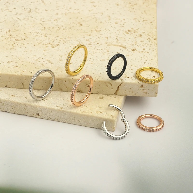 16G Clear CZ Neusring Hoop 316 - Body Jewelry And Earrings recensie en prijs