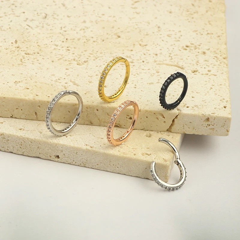 16G Clear CZ Neusring Hoop 316 - Body Jewelry And Earrings recensie en prijs