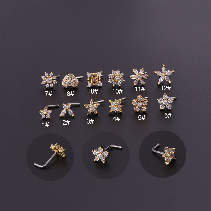 1Pc L Vormige Neus Studs Rvs N - Body Jewelry Indian recensie en prijs