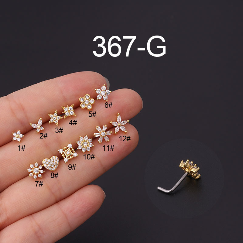1Pc L Vormige Neus Studs Rvs N - Body Jewelry Indian recensie en prijs