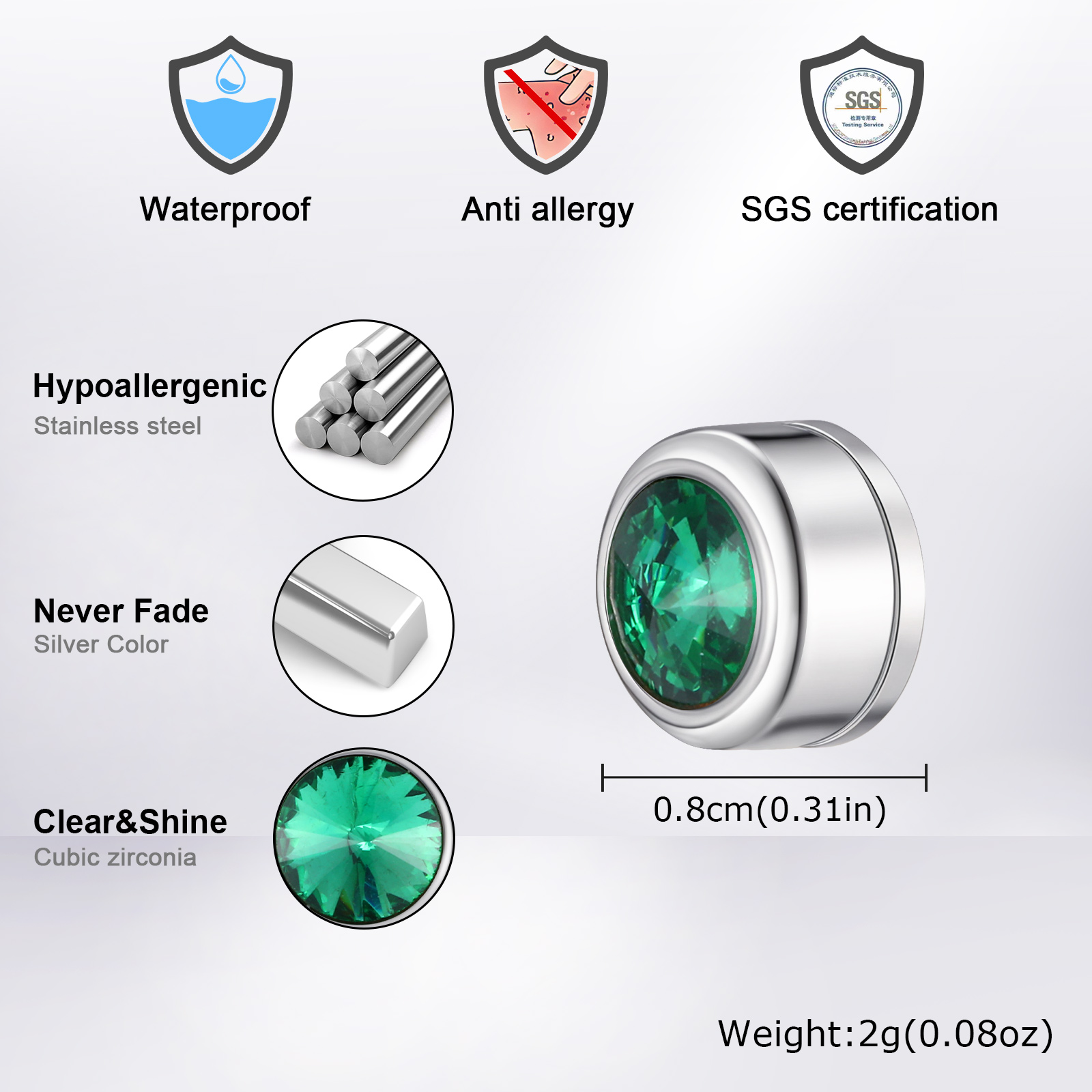 Vnox magnetische zirkoon-oorkn - Body Jewelry Hypoallergenic recensie en prijs