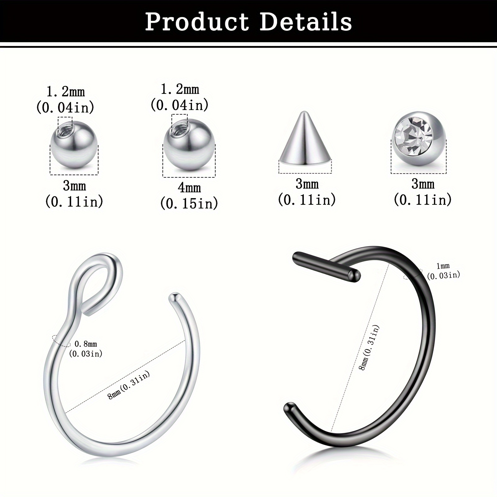 Nep-piercings, nep-lipring, ne - Body Jewelry And Earrings recensie en prijs
