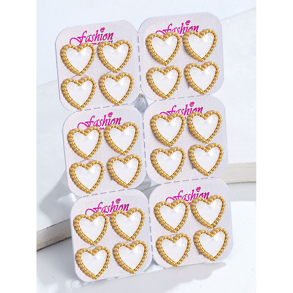 12 paar veel hartvormige oorbe - Body Jewelry Hypoallergenic recensie en prijs