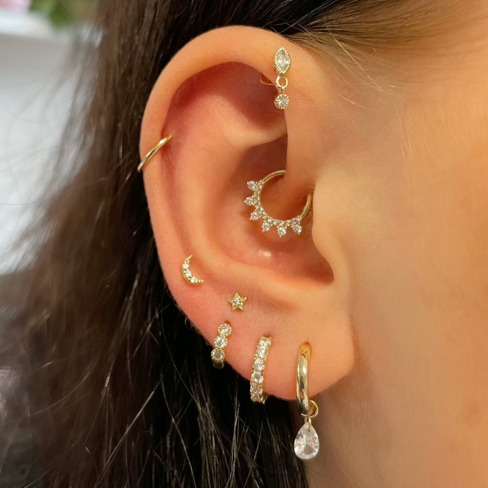 Star Moon Kraakbeen Stud Oorbe - Helix Cartilage Ring recensie en prijs