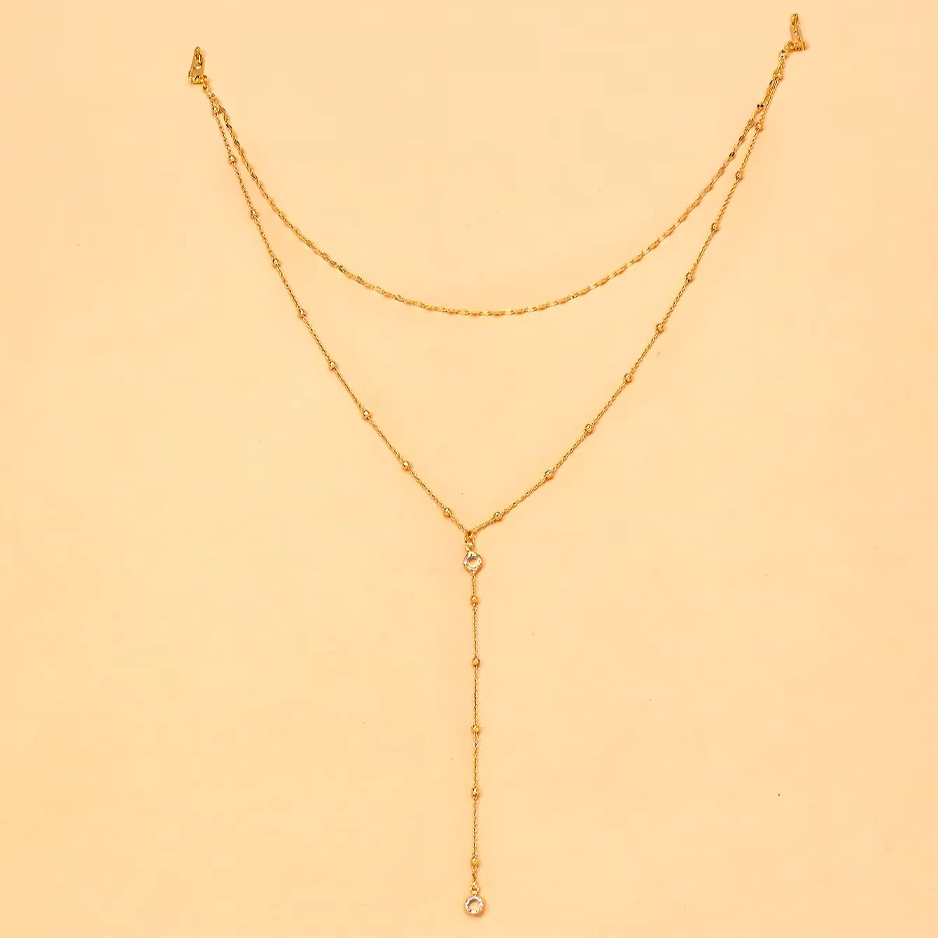 Delicaat verguld CZ kralen ket - Body Jewelry For Backless Dress recensie en prijs