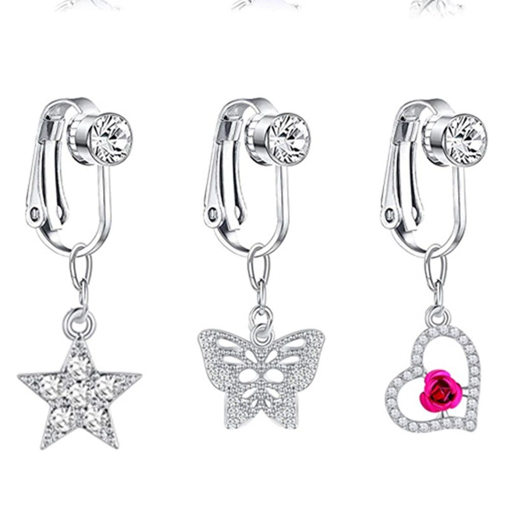 Vlinderclip-on oorbellen, niet - Body Jewelry And Earrings recensie en prijs