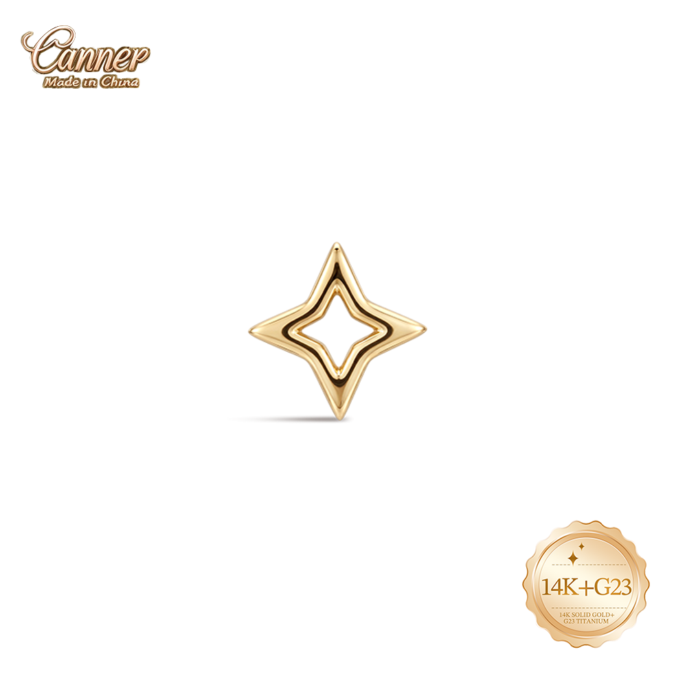CANNER 14K massief gouden holl - Body Jewelry Hypoallergenic recensie en prijs
