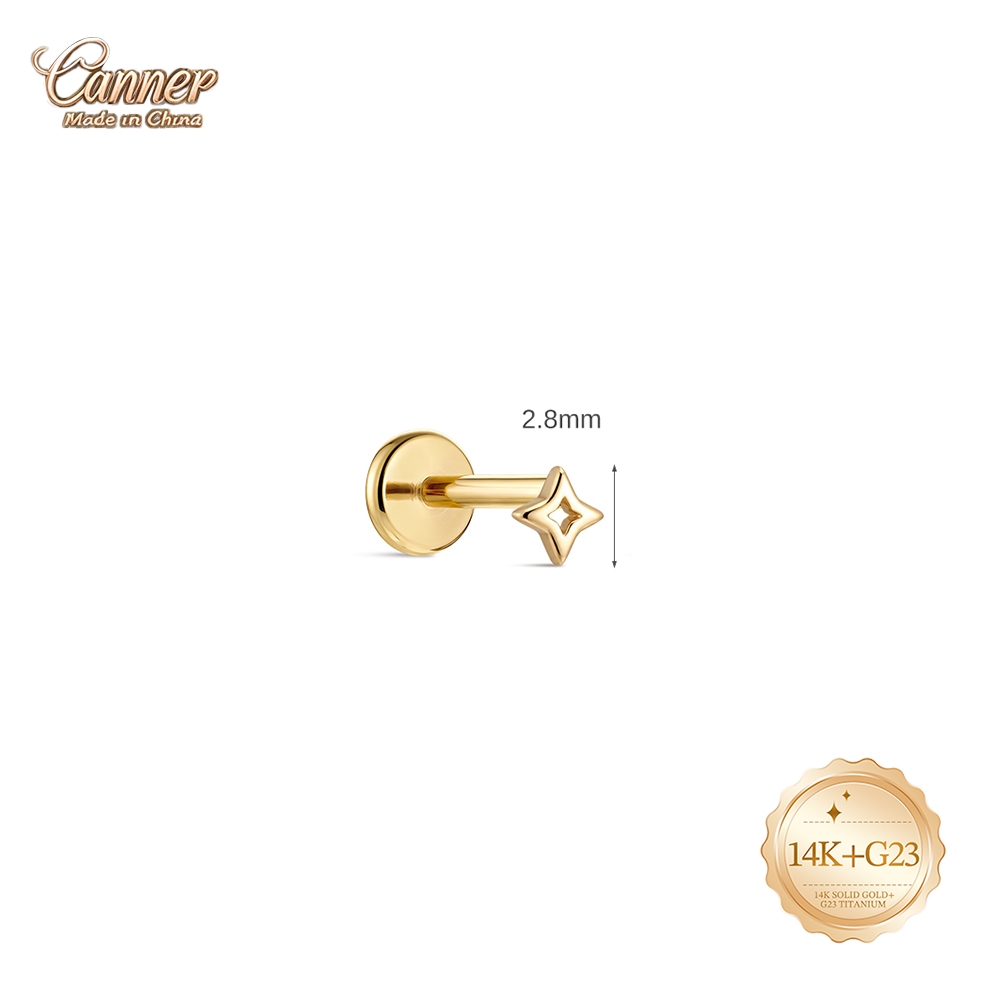 CANNER 14K massief gouden holl - Body Jewelry Hypoallergenic recensie en prijs