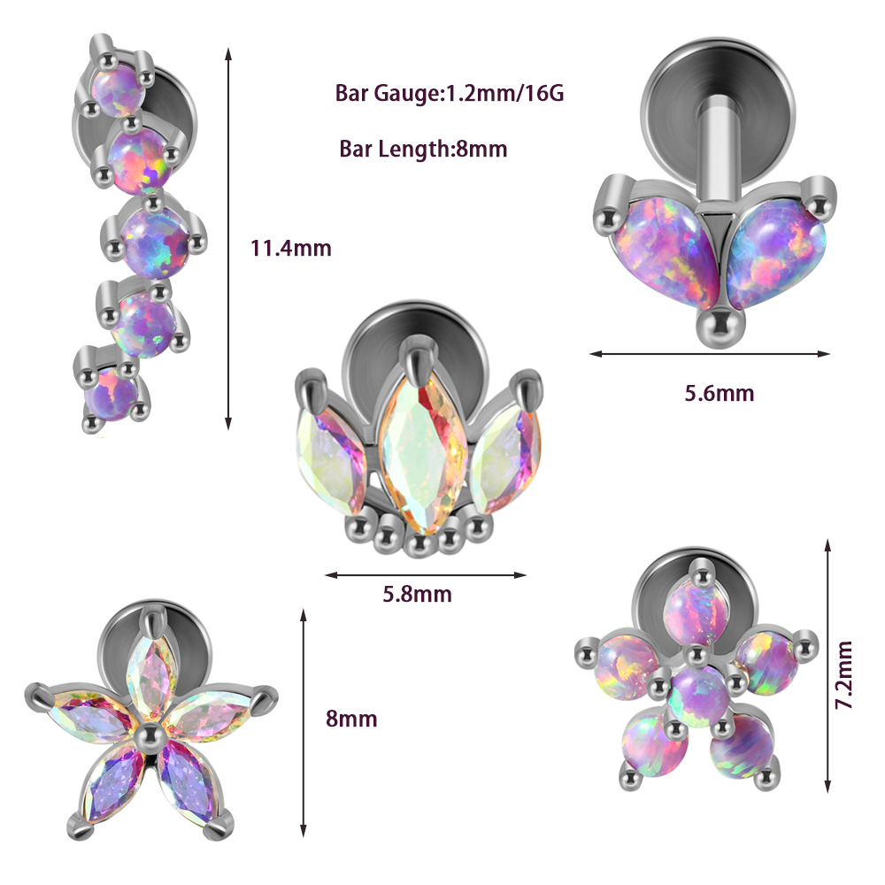 1PC Rvs Opaal Bloem Oor Tragus - Helix Cartilage Ring recensie en prijs
