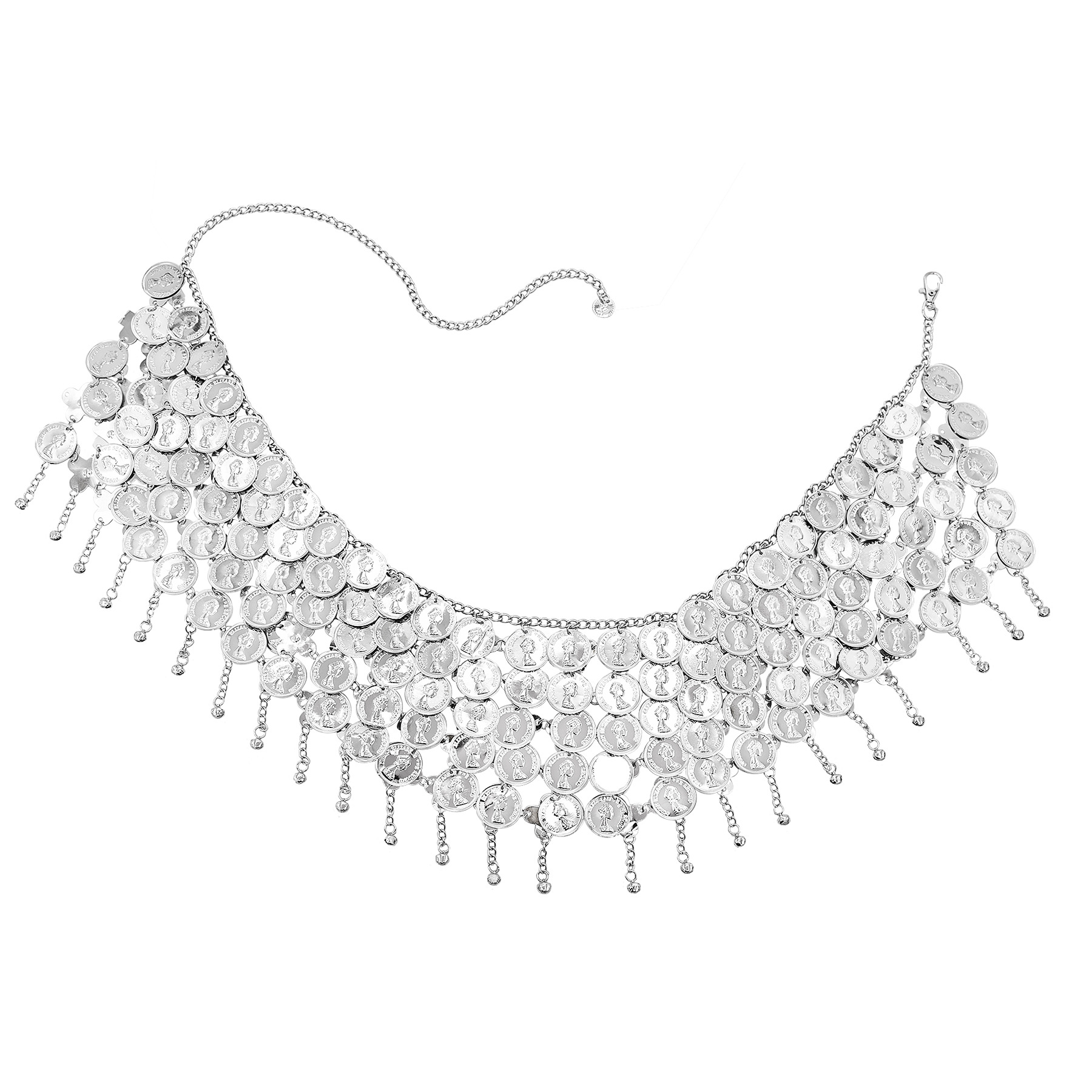 Zilverkleurige klokken lange k - Body Jewelry Indian recensie en prijs