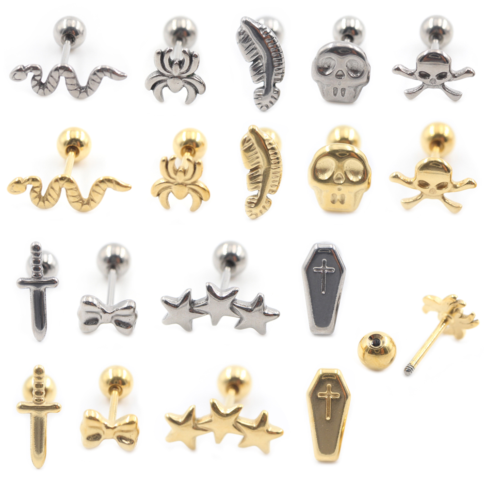 2PC Titanium Cross Spider Snak - Helix Cartilage Ring recensie en prijs
